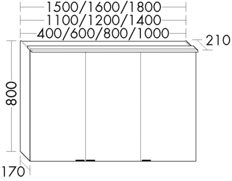 Burgbad Spiegelschrank rc40 Melamin 800x600x170 Melamin Weiß, SPTM060LF4700 SPTM060LF4700