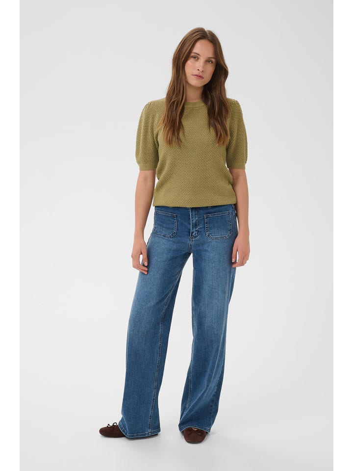 Kaffe Pullover in Oliv - S