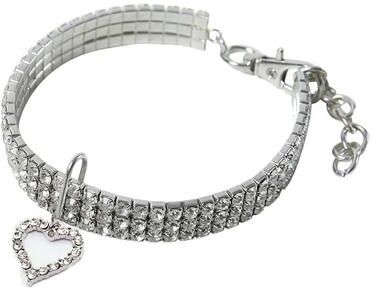 Uplift Essentials "Elegant Hand Woven Pet ""Pearl"" Ornament Necklace white m"
