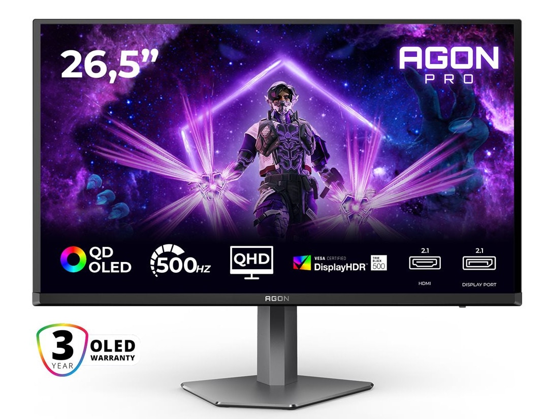 AOC AGON Pro AG276QKD2 26.5 Zoll WQHD QD-OLED Panel 16:9 500 Hz Gaming Monitor