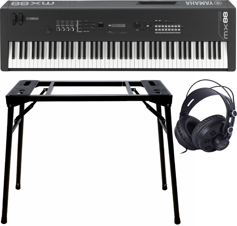 Yamaha MX88 Black Music Synthesizer + Keyboard-ständer (DPS-10) & Kopfhörer