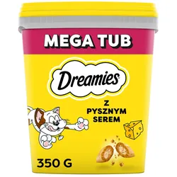 DREAMIES Mega Box 350 g - Ergänzungsfuttermittel für ausgewachsene Katzen, mit leckerem Käse