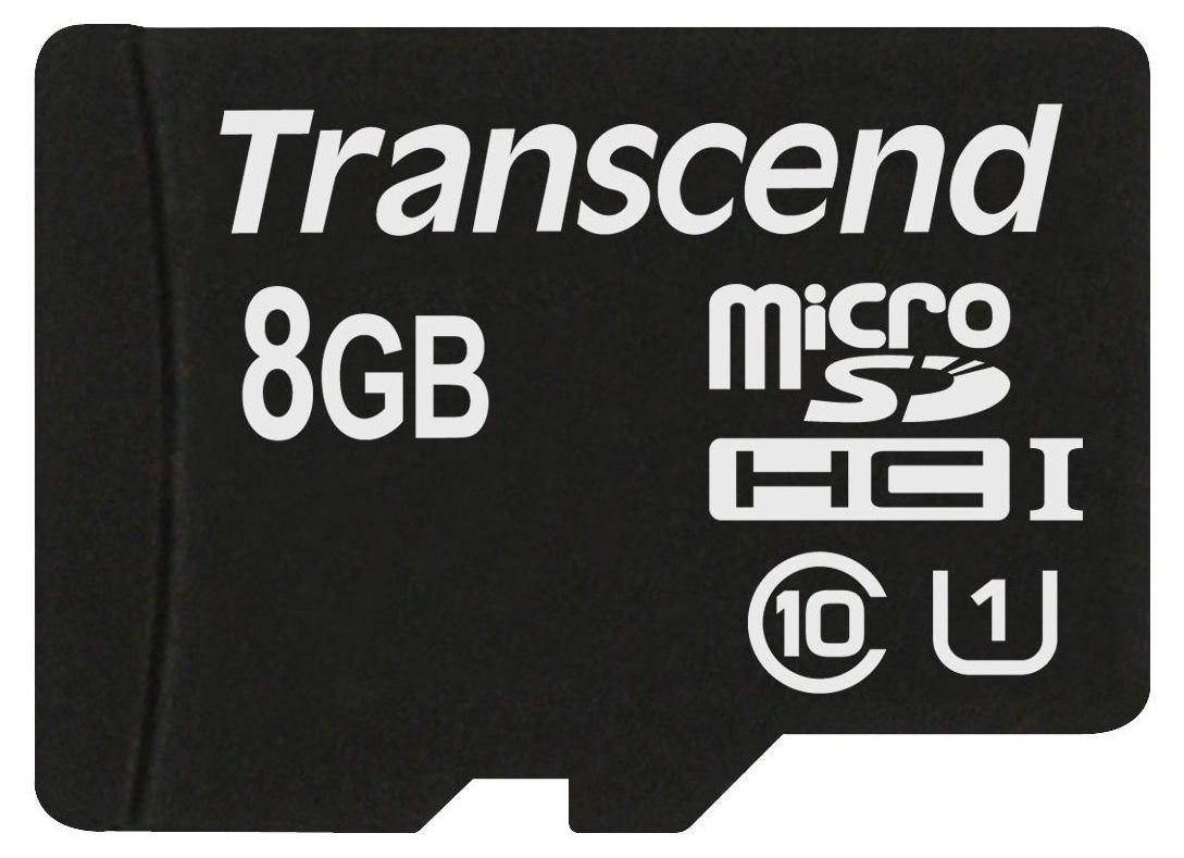 Transcend TS8GUSDCU1 Micro SDHC Class 10 UHS-I microSDHC-geheugenkaart, 8 GB
