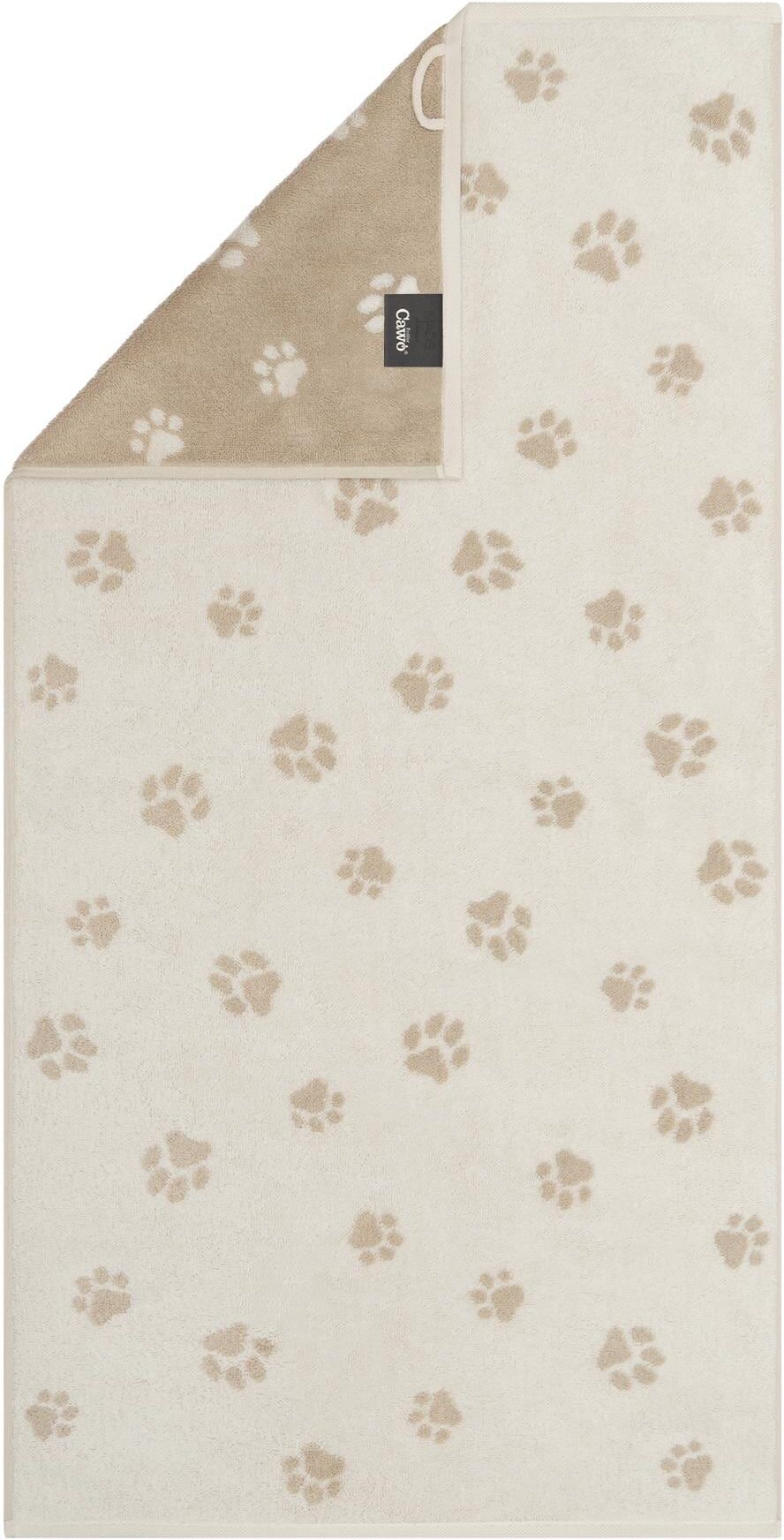 Duschtuch CAWÖ "We Love Dogs Paws, 80 x 150 cm", beige, B:80cm L:150cm, Baumwolle, Handtücher, Duschtuch beige B/L: 80cmx150cm, 1 Stk.