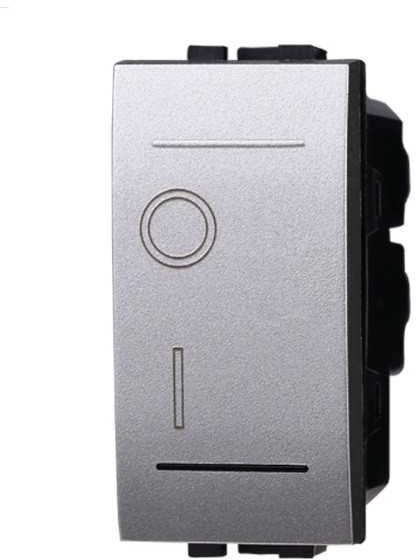 Ettroit Lg0402 Interruttore Bipolare 2p 16a Argento 0-1 Compatibile Bticino Living Silver