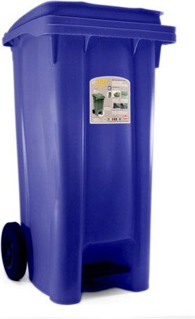 Bidone carellato Stefanplast 25703 URBAN ECO SYSTEM con pedale Blu