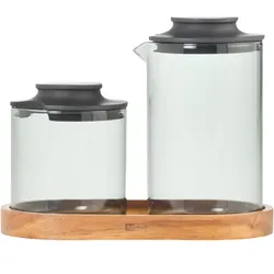 AdHoc Milch- und Zuckerspender Impact Set 3-tlg. - transparent|schwarz