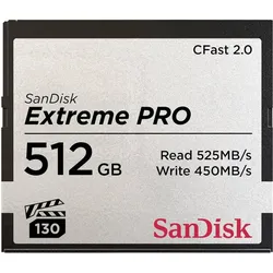 Sandisk Extreme Pro (512 GB, CFast 2.0), Speicherkarte, Schwarz, Grau