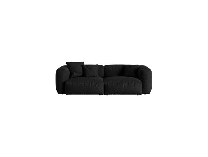 Modulares 3-Sitzer Design Sofa „Martina“ Strukturstoff Schwarz Micadoni