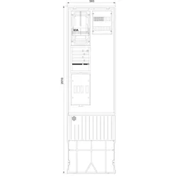 f-tronic 7160155 Zähleranschlusssäule 2-feldrig, H=2010mm, 3.HZ, Haube mit Tür, ZSA202-2-ZK-HAK-HT ZSA202-2-ZK-HAK-HAT ZSA2022ZKHAKHAT