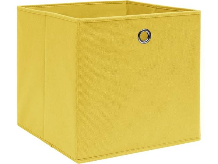 vidaXL Boîtes de rangement 10 pcs. Jaune 32x32x32 cm Tissu