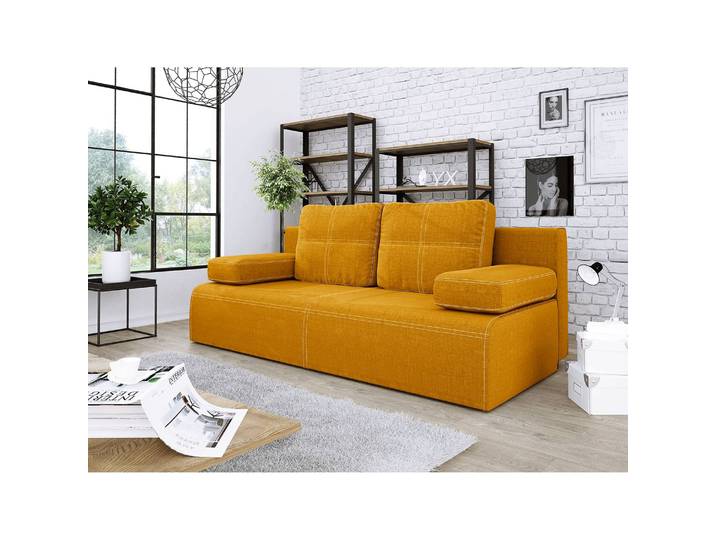 Canapé convertible Corris Jaune Microfibre Loek 198 x 80 x 86cm Moderne