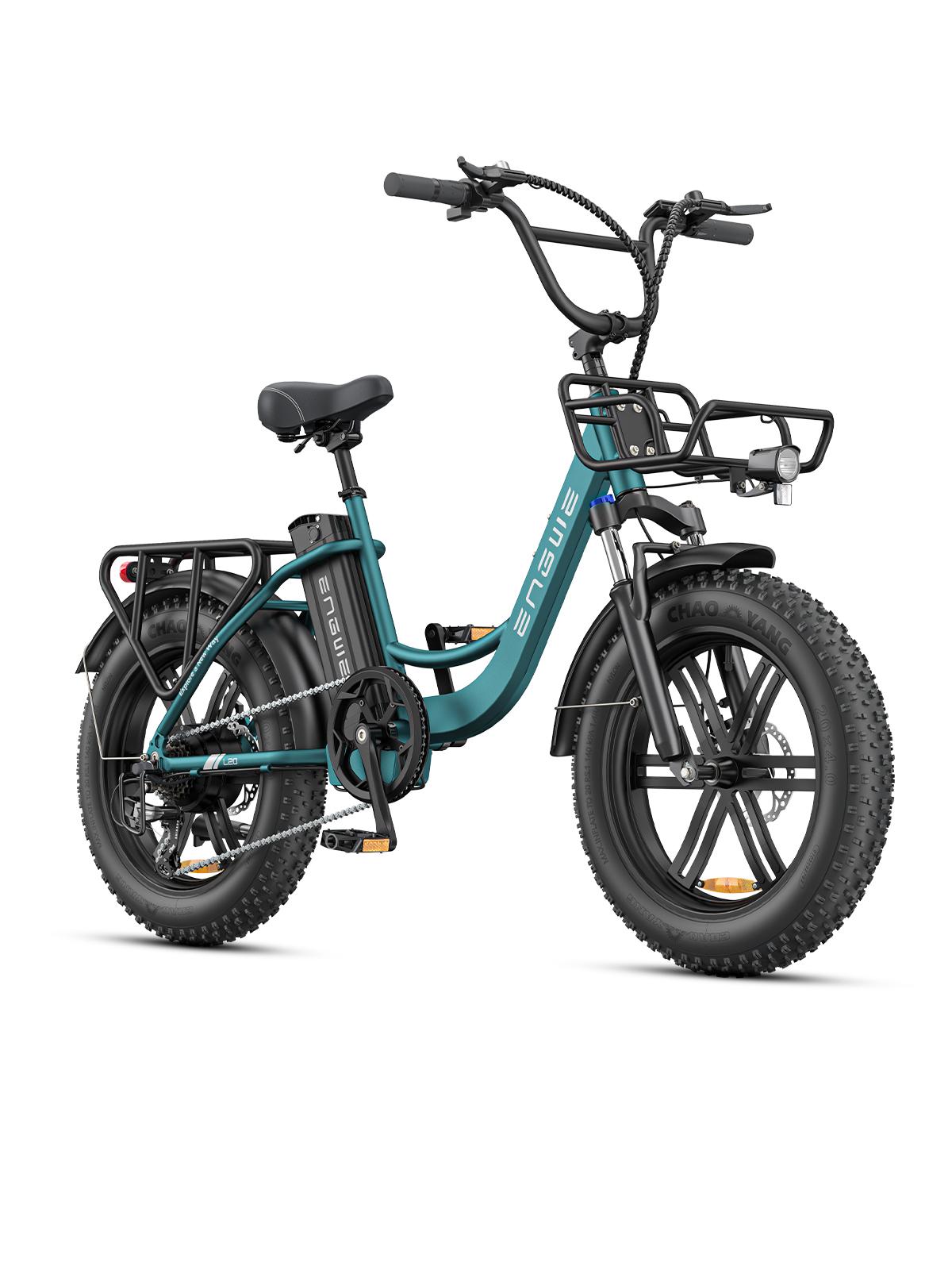 E Bike, City E-Bike & E-Hollandrad mit 48V 13Ah Akku bis zu 150km, 20*4.0 Zoll, SHIMANO 7-Gang, 250w Motor&25km/h, LCD-Display, L20/L20 Boost