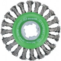 PRO Stainless Steel heavy X-LOCK Scheibenbürste, Ø 115mm, gezopft 0,5mm Edelstahldraht, für X-LOCK Winkelschleifer