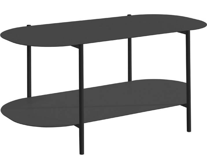 freiraum Couchtisch Stig, in Schwarz, Metall - 100x45x50cm (BxHxT)