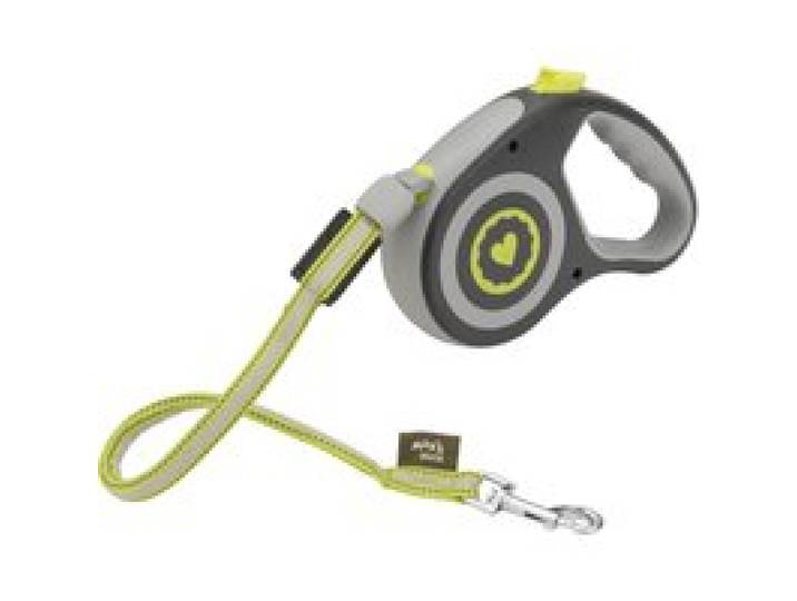 MAX & MILA'S WORLD Laisse pour chien enrouleur à LED vert ou jaune