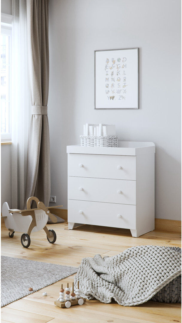 Little Acorns Classic Changing Unit White 95cm H X 80cm W X 50cm D
