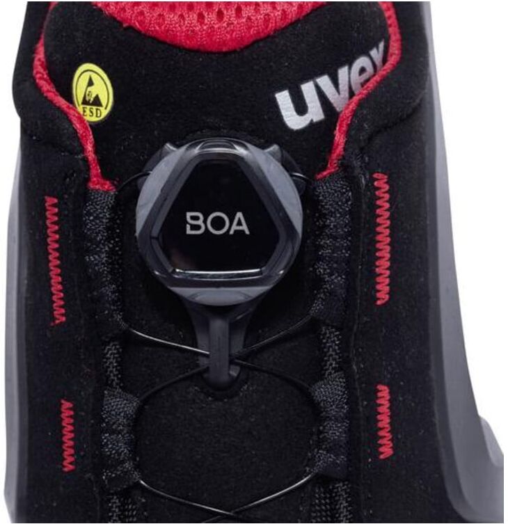 uvex Halbschuhe 1 support S3 schwarz rot Weite 12 Gr. 43 (6567343)