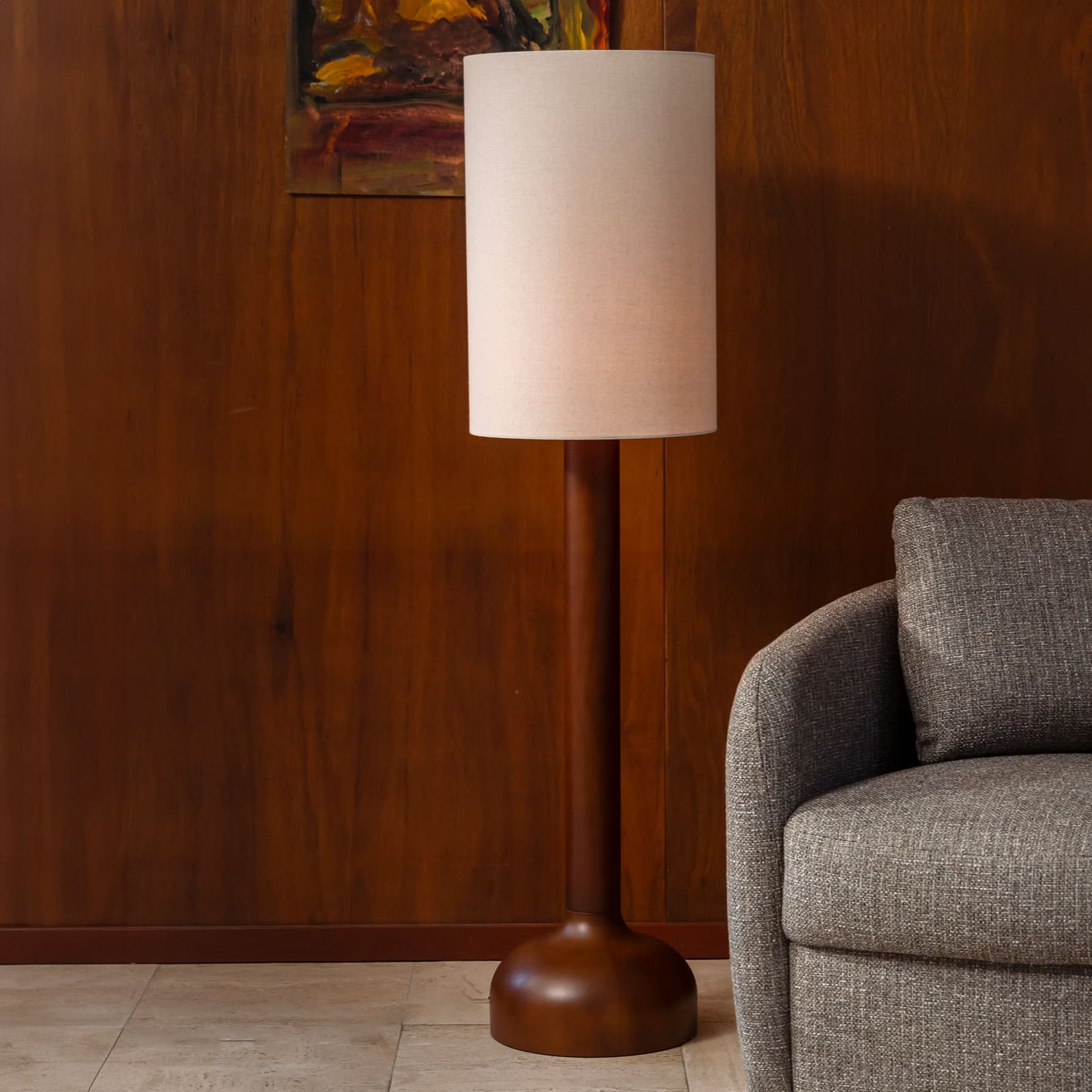 Dutchbone Vloerlamp Jones Beige Hoogte: 135 cm