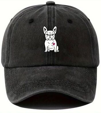 Inspire Select Retro Fighting Dog Graphic Baseball Cap Vintage Outdoor Sports Hat black adjustable