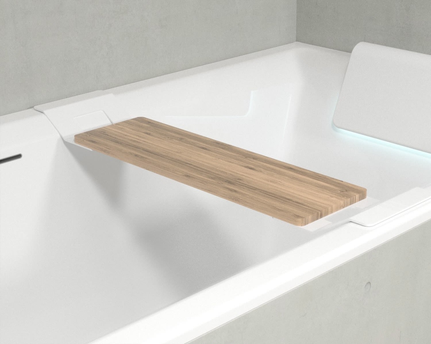 Riho Still Square Rechteck-Badewanne 170 x 75 cm inkl. LED-Beleuchtung und Kopfstütze rechts