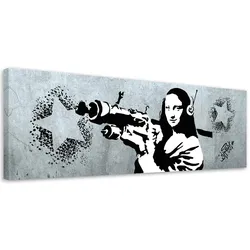 WANDBILD banksy mona lisa und die panzerfaust