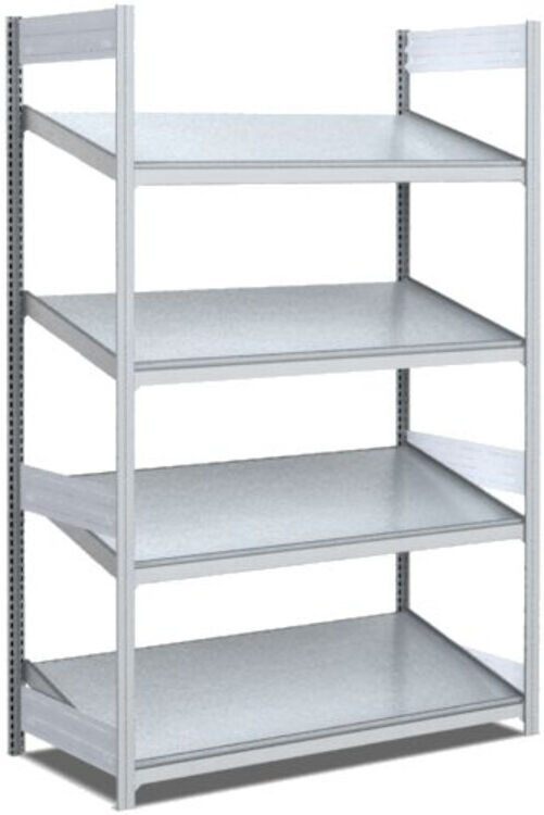 Bito Bereitstellregal schräg L1058xH2000xT624 mm, Grundfeld verzinkt (52960)