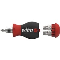 Schraubendreher Stubby 1/4", mit Bit Magazin schwarz/rot, Stubby mit 7 Doppelbits