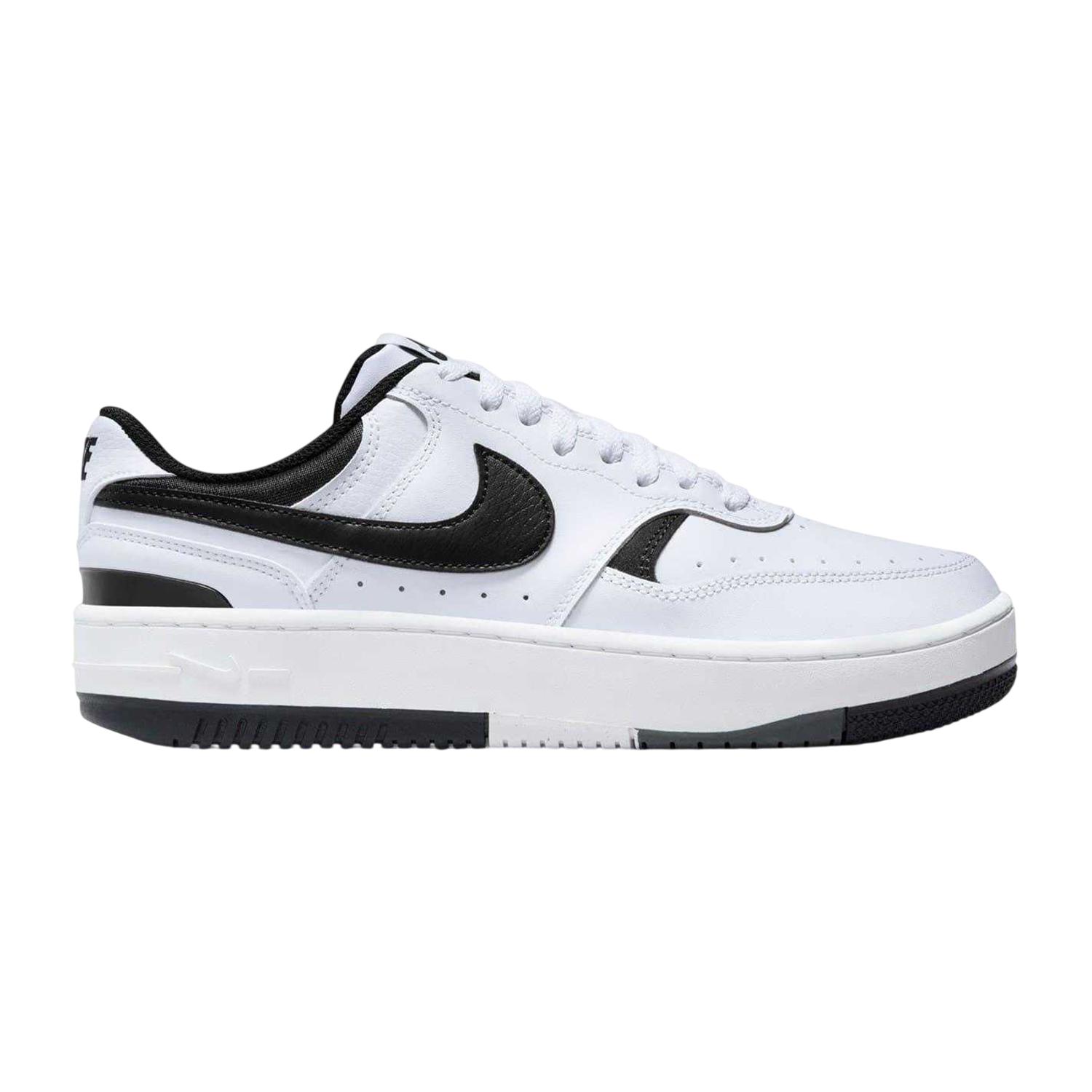 Nike - "Gamma Force" Sneaker für Damen, Leder, Plattform-Absatz (Weiß/Schwarz)