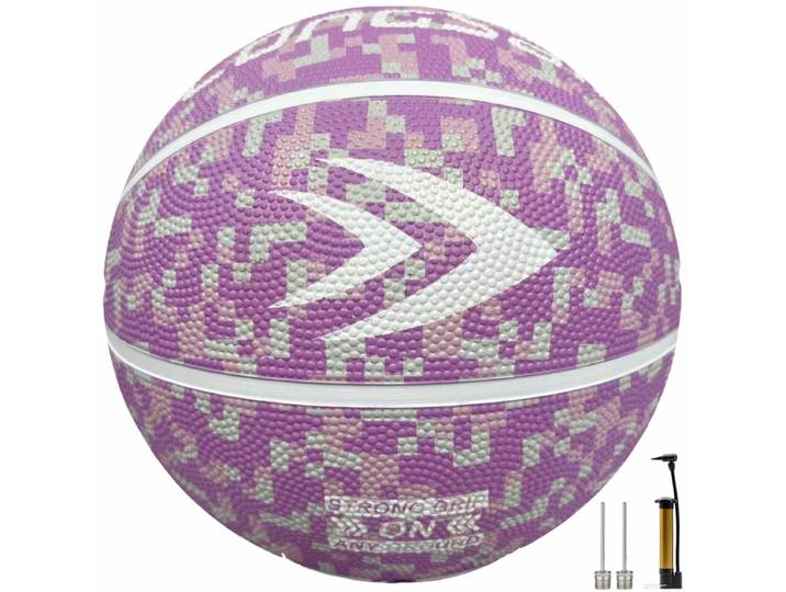 LONGSAIL Ballon de basket-ball en caoutchouc haute qualité 27,5 po Taille 5# Rose lavande