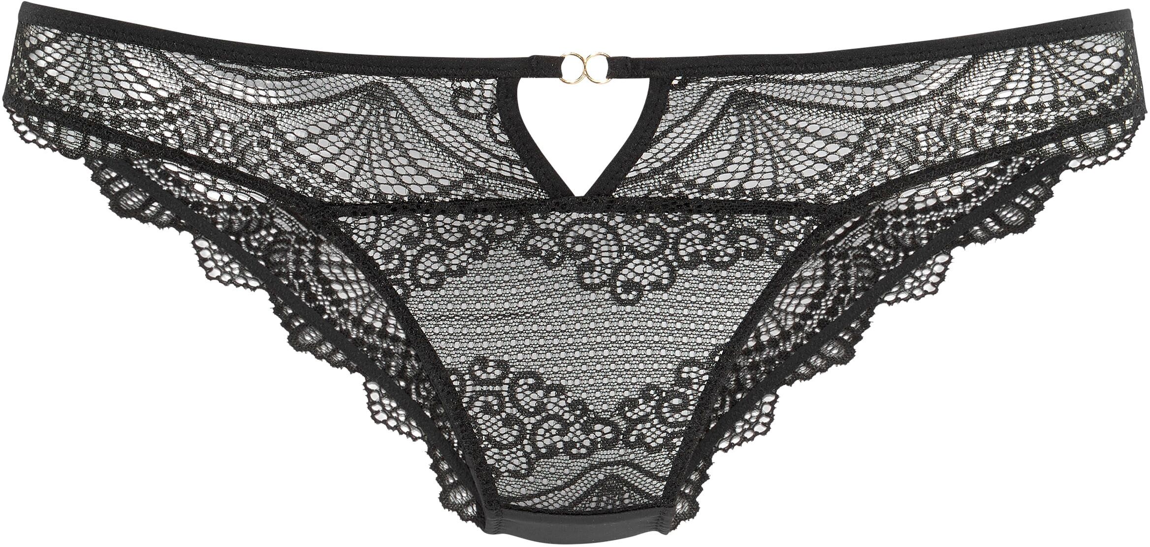 Rioslip LASCANA "Eleonora", Damen, Gr. 44/46, Microfaser, schwarz, Microfaser, Obermaterial: 90% Polyamid, 10% Elasthan, körpernah, Unterhosen Rioslip, mit verführerischen Cut-outs