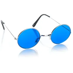 Brille "Hippie", 4,5 cm Ø, blau