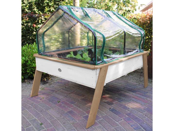 Hochbeet, Braun, Weiß, Holz, Hemlocktanne, 90 l, 93.5x99.8x110 cm, CE, EN 71, Fsc, Gartenzubehör, Hochbeete