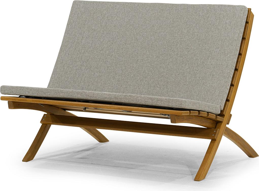 Robuster Outdoor 2-Sitzer Polster Terrassen Holz Gestell Garten Möbel