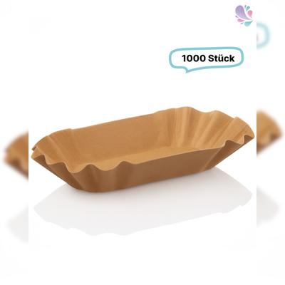 Blanc HYGIENIC Pappschalen Pommesschalen groß 1.000 Stk, to go, take away, biologisch abbaubar, nachhaltig, kunststofffrei