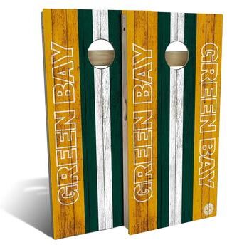 Skip's Garage Green Bay Football Outdoor Cornhole Board Set
