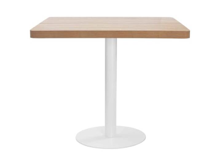 KGHERMDF Bistrotisch Hellbraun 80x80 cm MDF Stahlgestell, Pflegeleicht, Für Zuhause, Restaurant, Cafe, Bar, Einfacher Aufbau