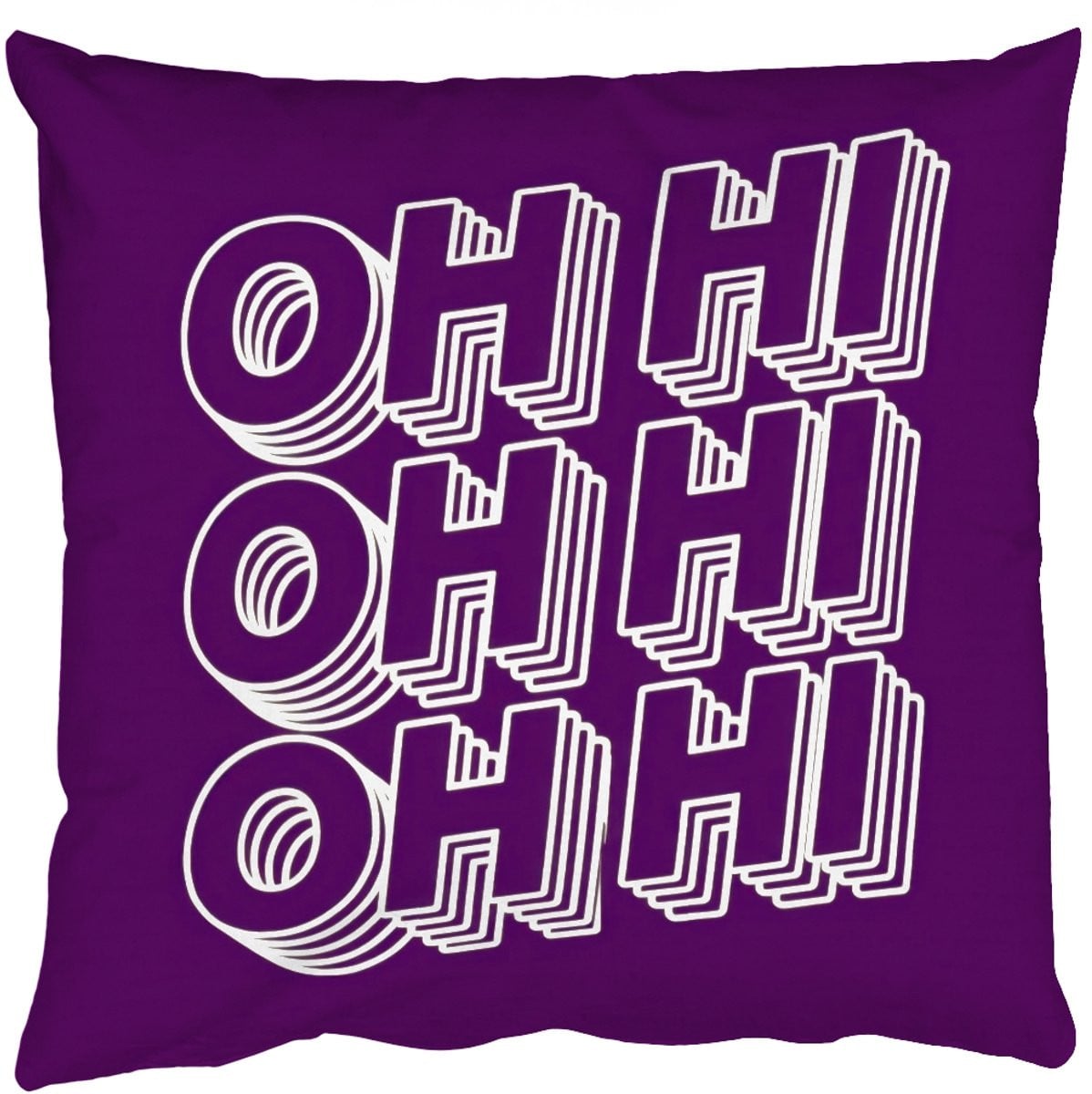 PillowMonkey Sierkussen Oh hi Paars 3D 40 x 40 cm