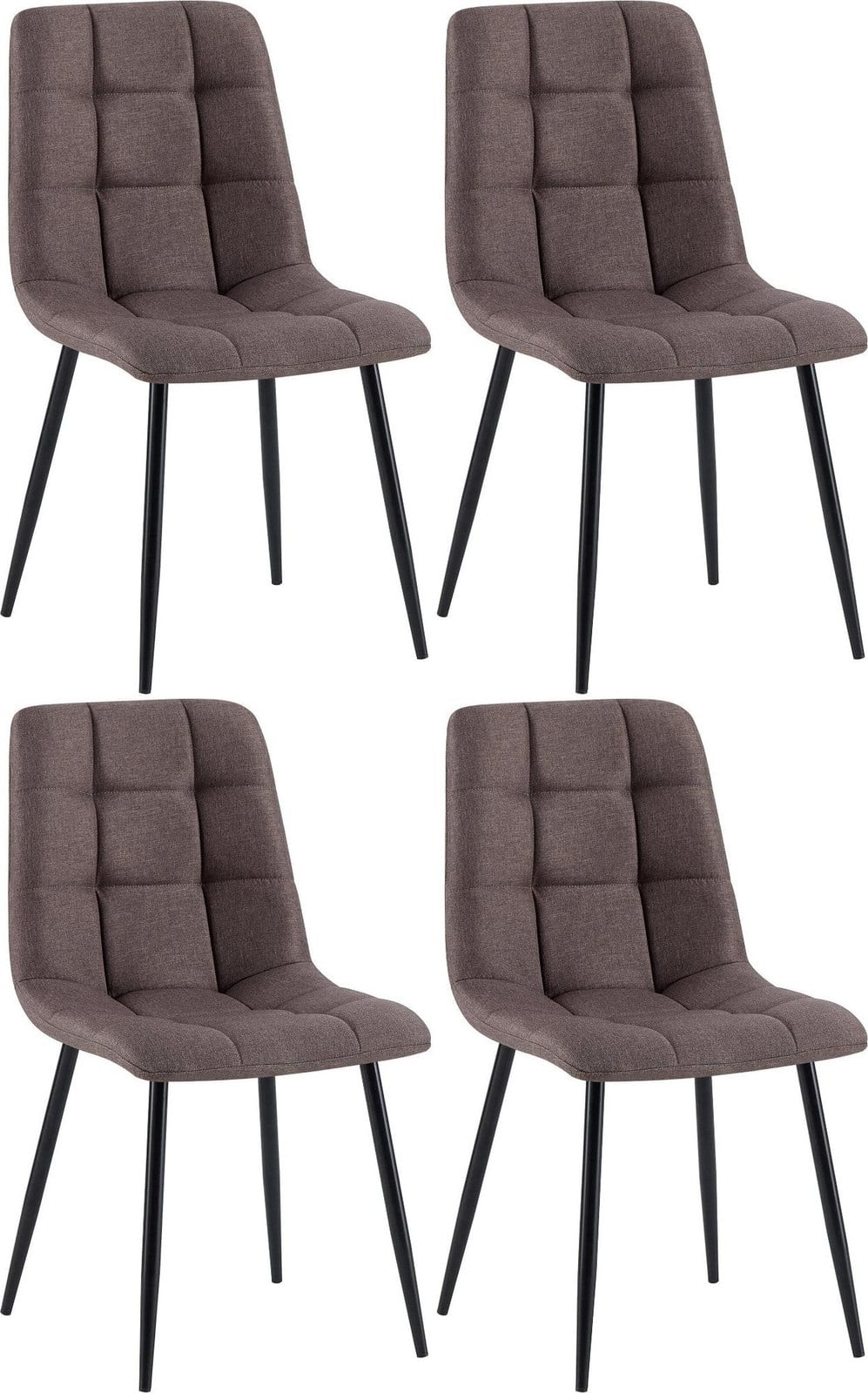 CLP Set van 4 eetkamerstoelen Antibes met stoffen bekleding