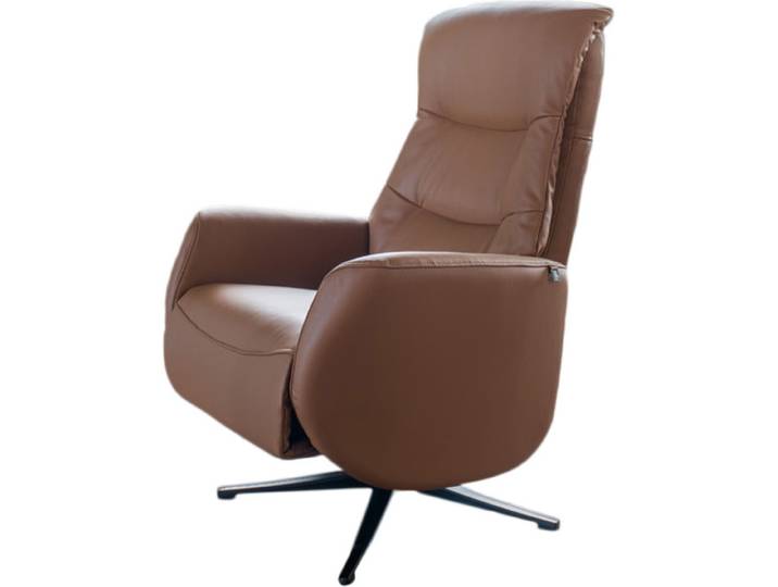 KAWOLA Sessel SARI Relaxsessel drehbar Leder braun