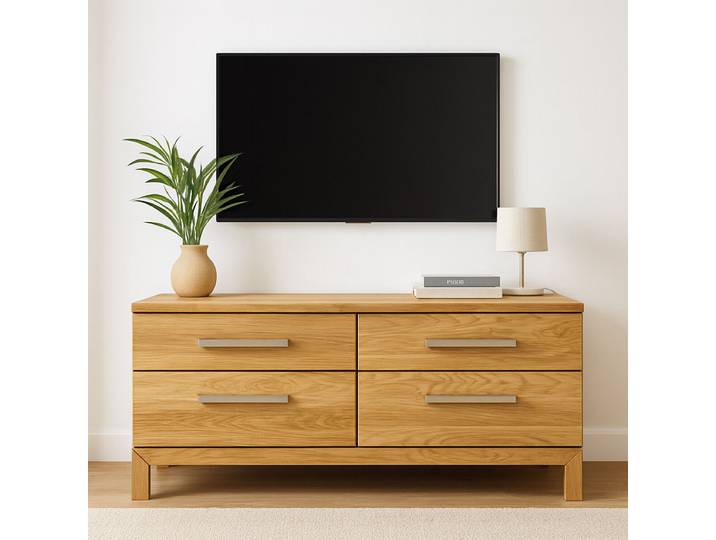 TV Board 120 cm breit aus Eiche geölt