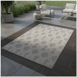 Teppich Outdoor LIRIA in Grau, geometrisch, 80 x 150 cm