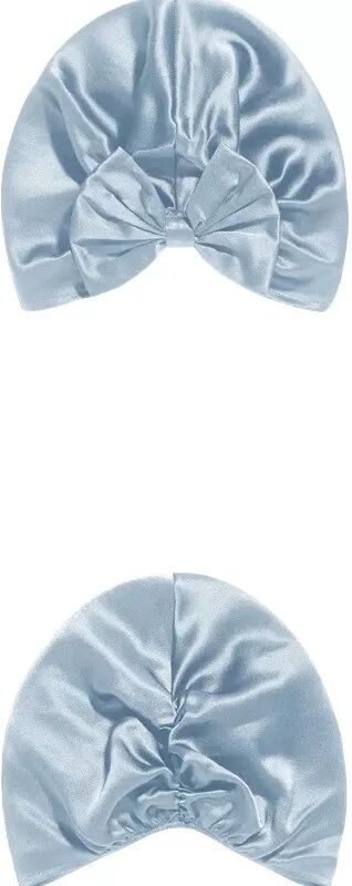 INF 19 Momme 100% Maulbeerseide Schlafhaube mit Schleife - Sanfte Haarpflege Blau