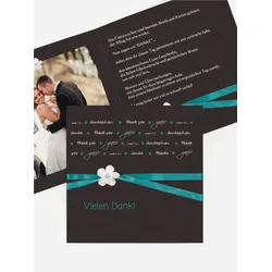 Dankeskarten Hochzeit selbst gestalten mit Spruch und Fotos im Onlinedesigner bei Meine-Kartenmanufaktur.de