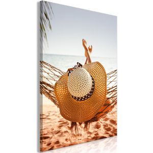 Artgeist Wandbild Hängematte am Strand, Leinwand, Hochformat, 60 x 90 cm