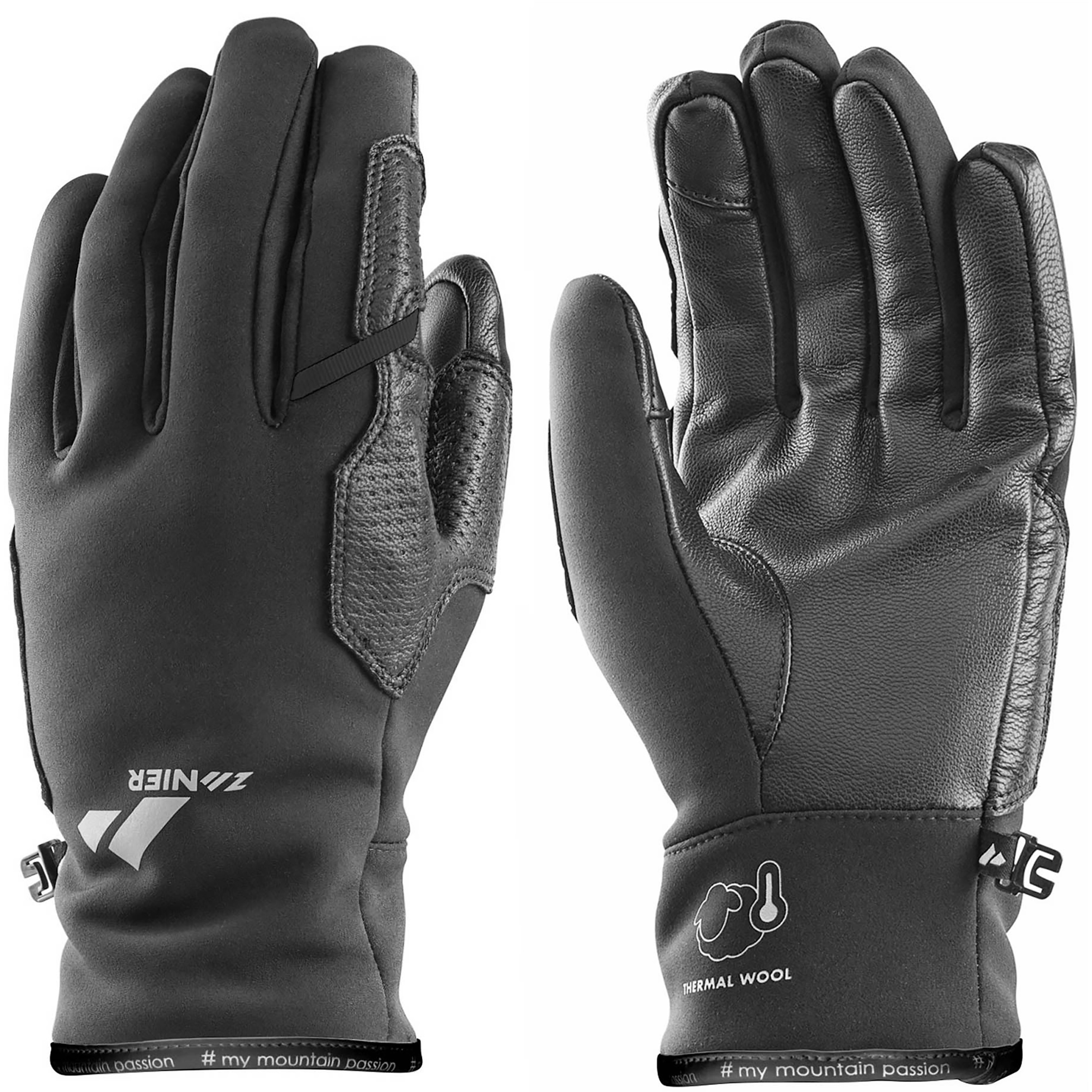 Zanier Gloves Weisskugel Fingerhandschuhe schwarz Größe XS Camping Windabweisend Wasserabweisend