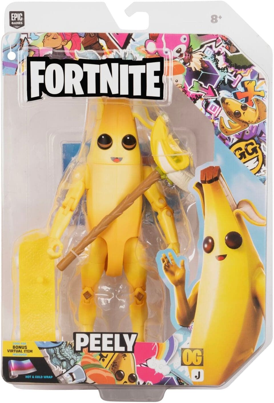 Fortnite 6in Peely Figure - 28 Points of Articulation, Includes Harvesting Tool & Back Bling - Officially Licensed