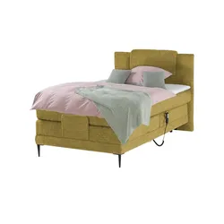 switch Motor-Boxspringbett  Wave , gelb , Maße (cm): B: 130 H: 111