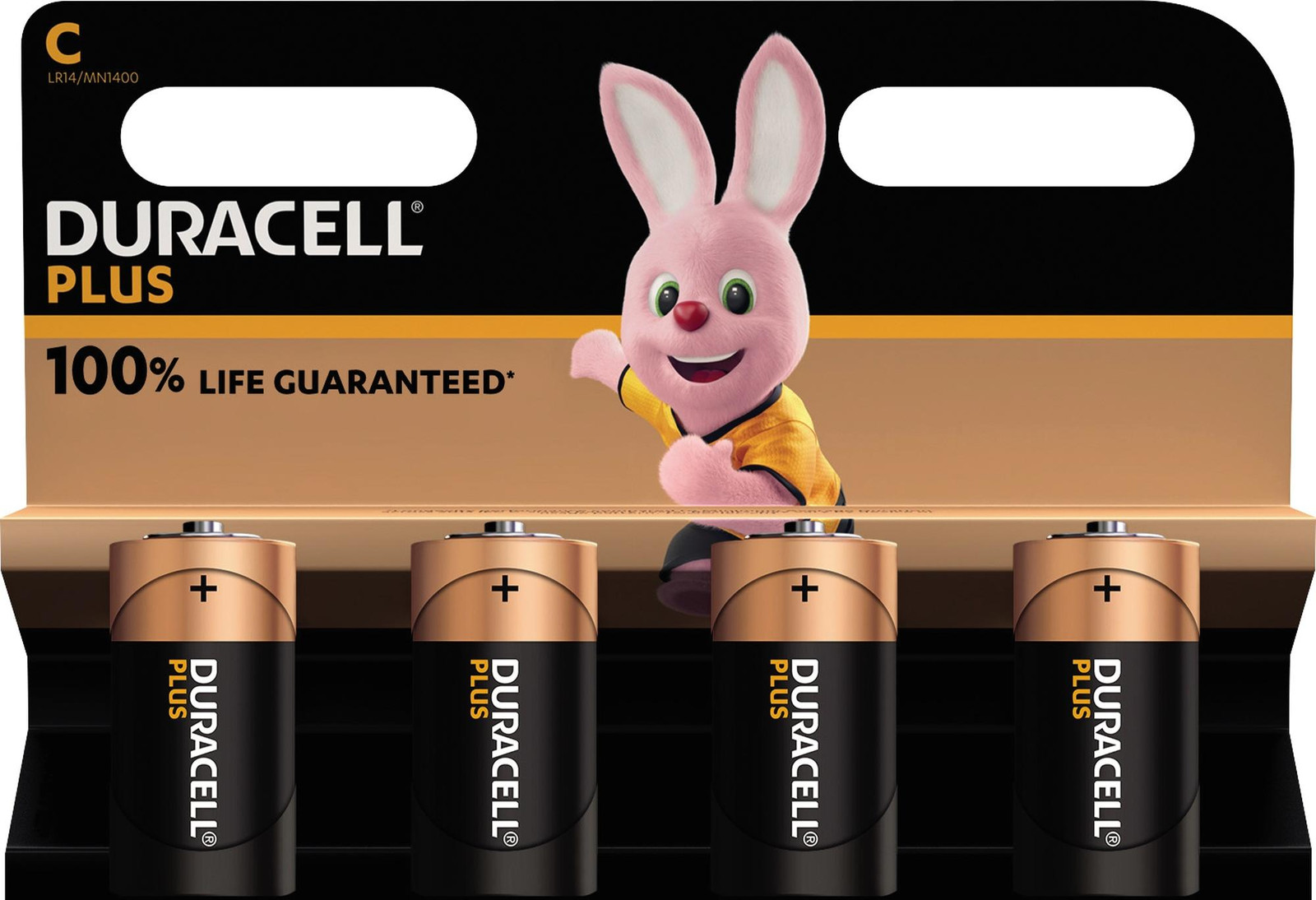 Duracell MN1400 Plus Baby batterij 1,5V, verpakking met 4 stuks