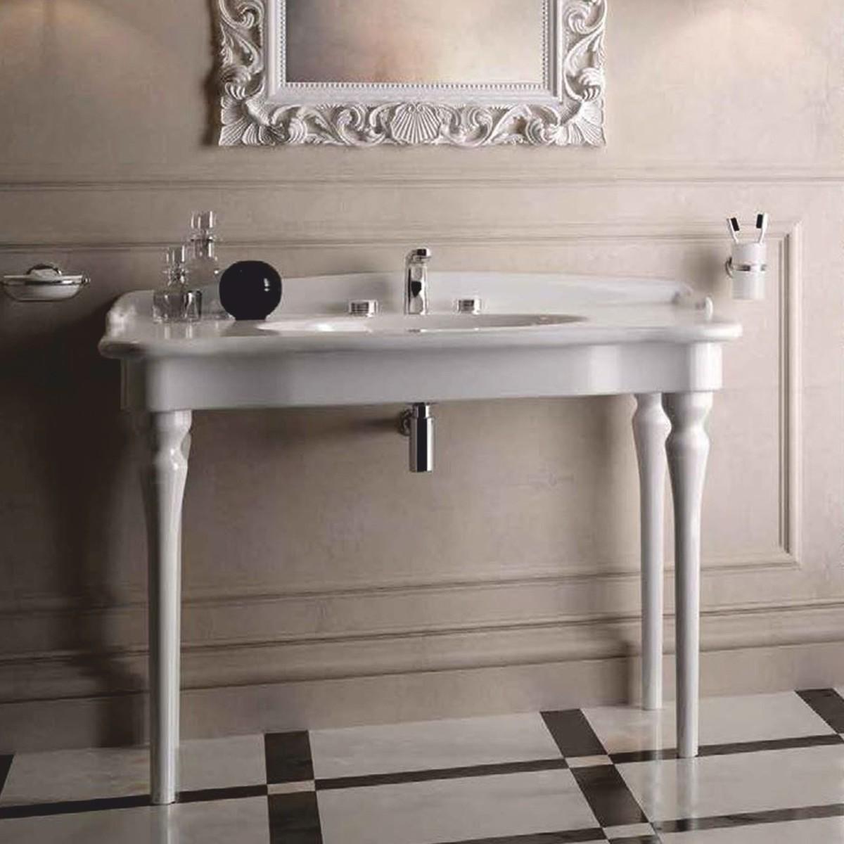 Casa Padrino Luxus Jugendstil Waschtisch Weiß 93 cm - Badezimmer Möbel - Italy